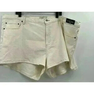 Abercrombie‎ & Fitch High Rise Curve Love The Mom Short In Cream Women's Size 37